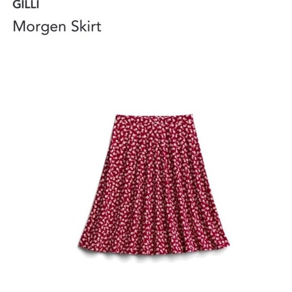 BNWT Gilli Morgen Floral Midi Skirt Burgundy Size M Petite Stitch Fix - Picture 1 of 4